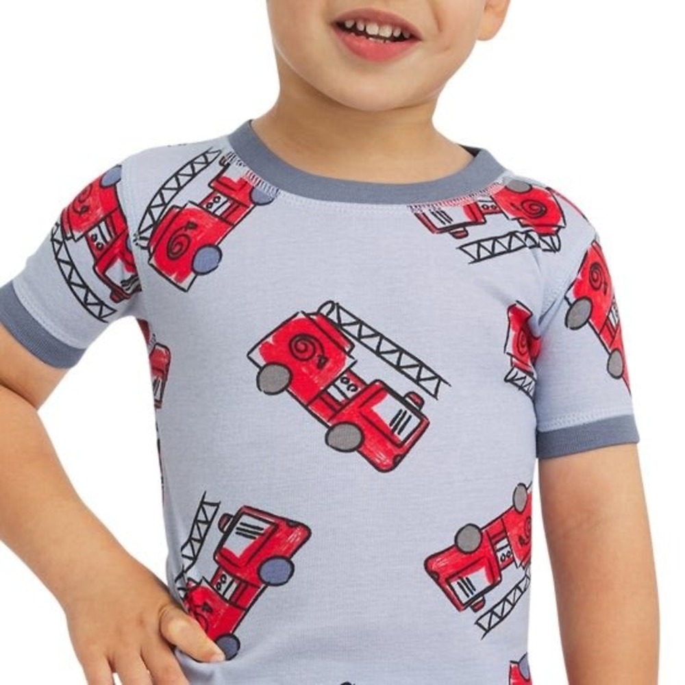 Koala Kids 4T Boys 6-Piece Pajama Set Fire Truck Emergency Vehicles Red Gray New - Picture 6 of 8